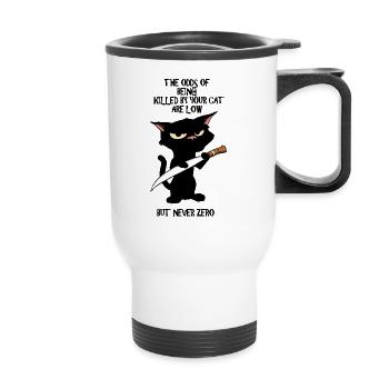 Killed By Cat Odds - Thermal mug with handle - white - Front
