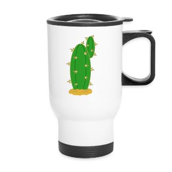 Cactus N°5 - Thermal mug with handle - white - Front