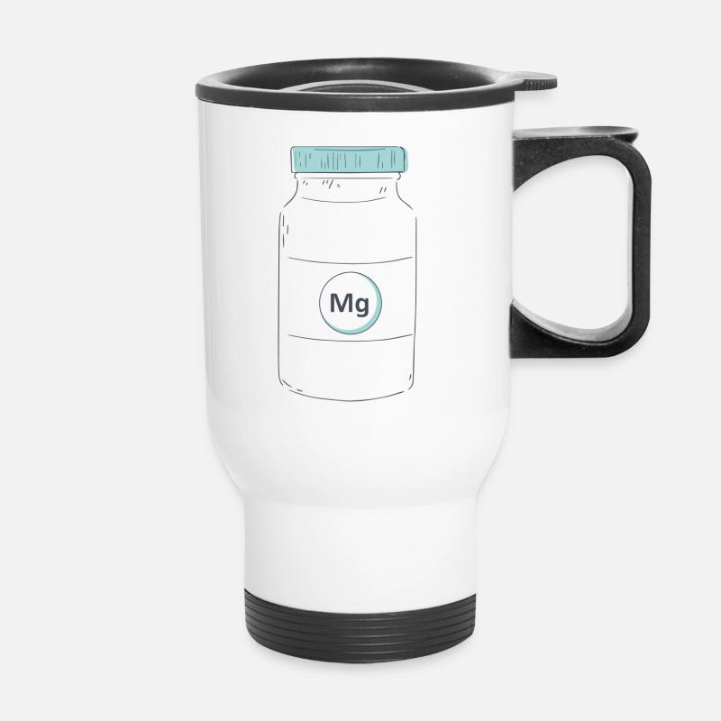 Complément alimentaire protéine de magnésium - Tasse isotherme avec poignée - blanc