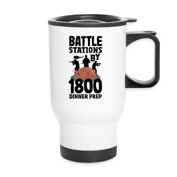Embrassez l’appel à l’aventure de la mission militaire - Tasse isotherme avec poignée - blanc - Devant