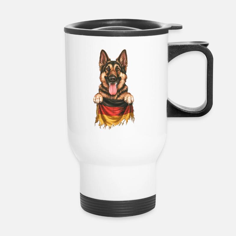 German Shepherd - Thermal mug with handle - white