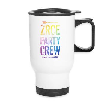 Zrce Party Crew Spruch - Thermobecher mit Tragegriff - Weiß - Vorne