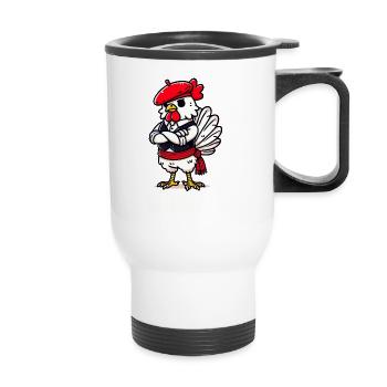Poulet Basquaise - Texte clair - Tasse isotherme avec poignée - blanc - Devant