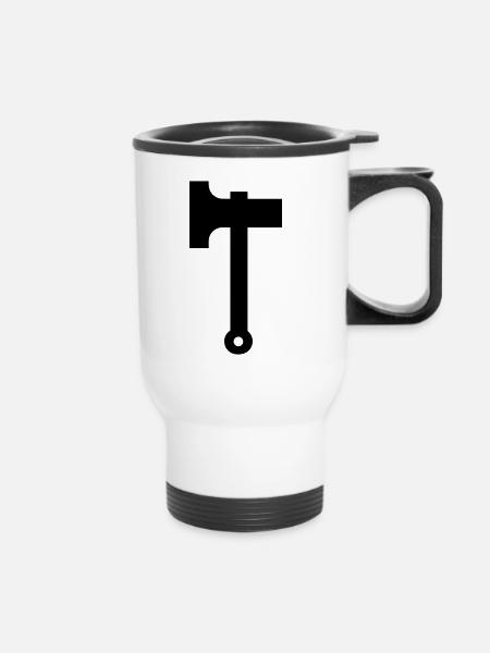 Axt - Thermobecher mit Tragegriff - Weiß