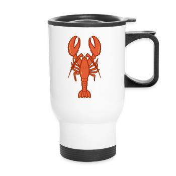 Red Lobster Illustration - Coastal Seafood Design - Thermal mug with handle - white - Front