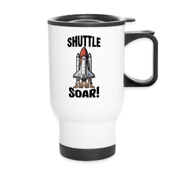 Space Shuttle Soar Takeoff - Thermal mug with handle - white - Front