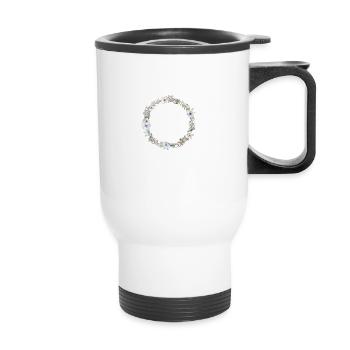 Couronne d’eucalyptus bleu-vert - Tasse isotherme avec poignée - blanc - Devant