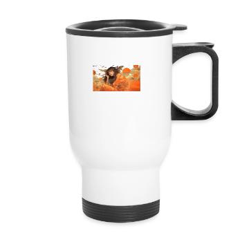 woman thinking - Thermobecher mit Tragegriff - Weiß - Vorne