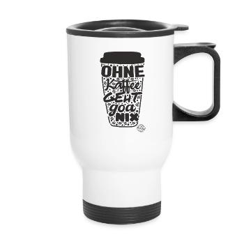 Ohne Kaffee... - Thermobecher mit Tragegriff - Weiß - Vorne