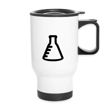 Erlenmeyer flask / flask (1c) - Thermal mug with handle - white - Front