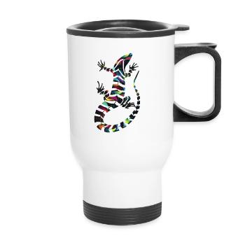 colorful salamander - Thermal mug with handle - white - Front