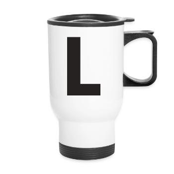 L - Thermal mug with handle - white - Front