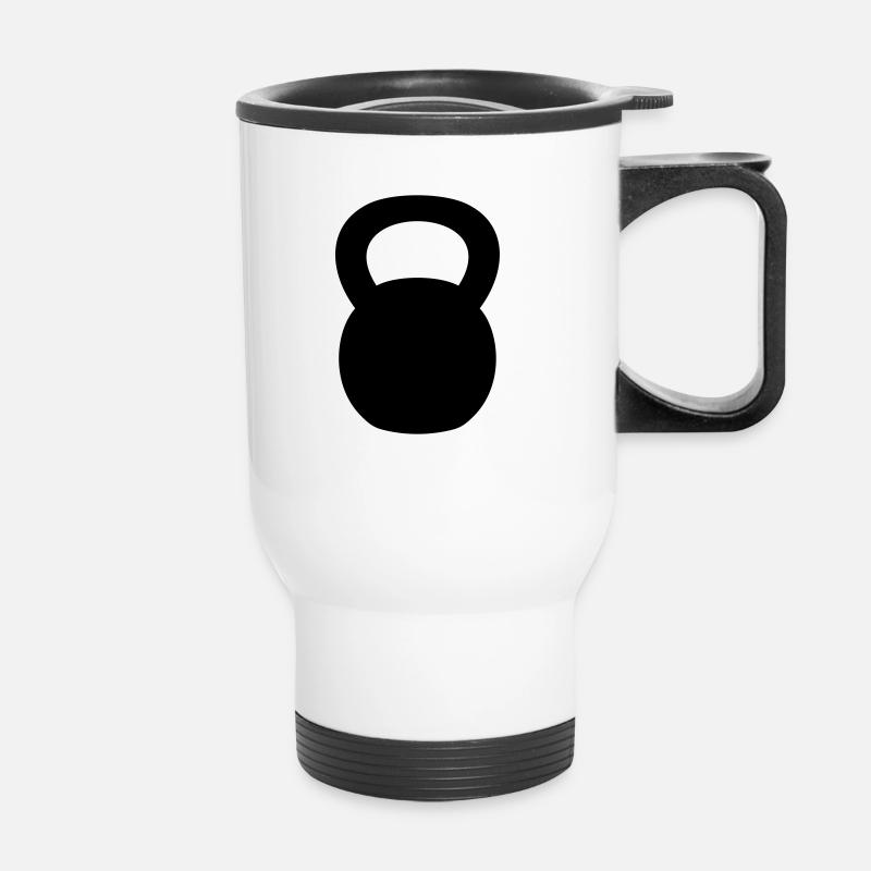 Kettlebell bodybuilding gift idea weight training - Thermal mug with handle - white