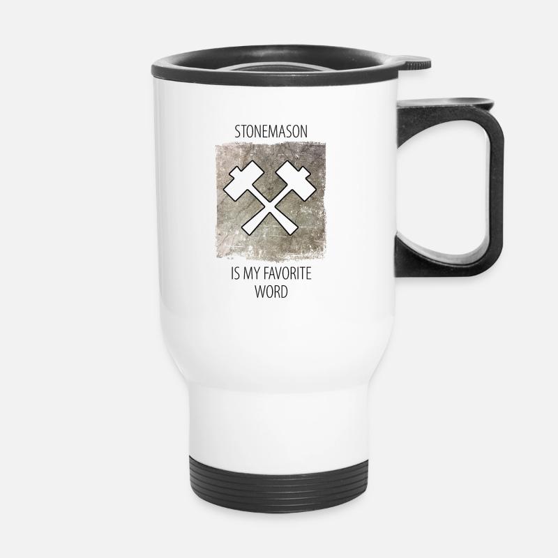 Stonemason Stone Sculptor Saying - Thermal mug with handle - white