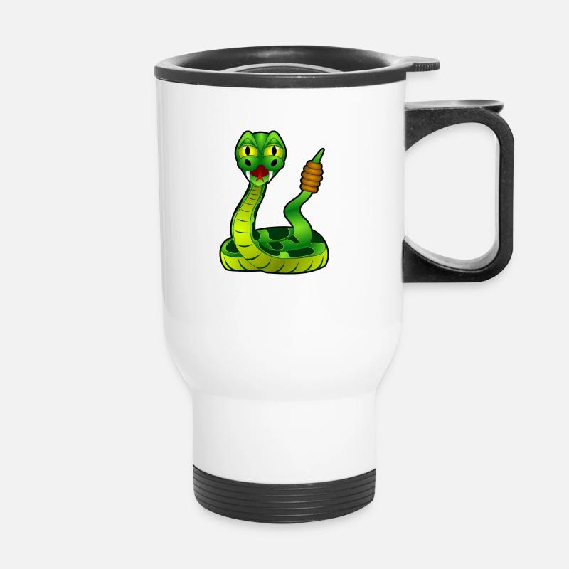 Snake Illustration - Children's motif - Thermal mug with handle - white