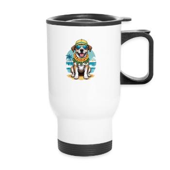 Dog Holidays Dog Holidays Hawaii Island Sea - Thermal mug with handle - white - Front