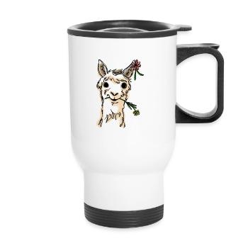 alpaca - Thermal mug with handle - white - Front