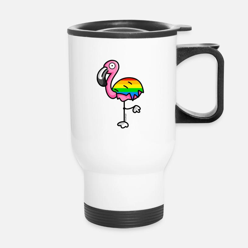 flamingo6 - Rainbow - Tasse isotherme avec poignée - blanc