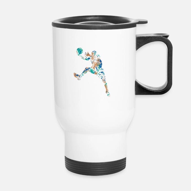 Basketball - Thermobecher mit Tragegriff - Weiß