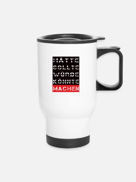 Machen - Thermobecher mit Tragegriff - Weiß