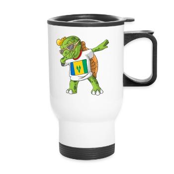 St. Vincent and the Grenadines Dabbing turtle - Thermal mug with handle - white - Front