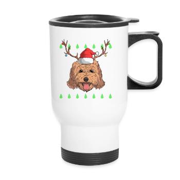 Cockapoo Dog Santa Claus Ugly Christmas XMas Reind - Thermal mug with handle - white - Front