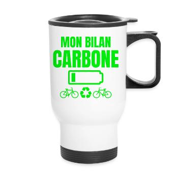 bilan carbone, écologie, écologiste - Tasse isotherme avec poignée - blanc - Devant