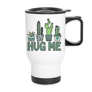 HUG ME / Cactus - Thermal mug with handle - white - Front
