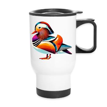 Canard mandarin - Tasse isotherme avec poignée - blanc - Devant