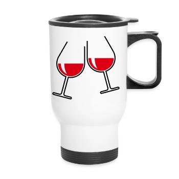 X2x Rouge (Bicolore) - Tasse isotherme avec poignée - blanc - Devant