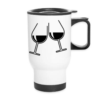 X2x GuteLaune (Black) - Thermal mug with handle - white - Front