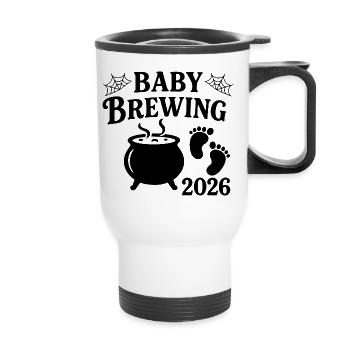 Brassage de bébé 2026 - Tasse isotherme avec poignée - blanc - Devant