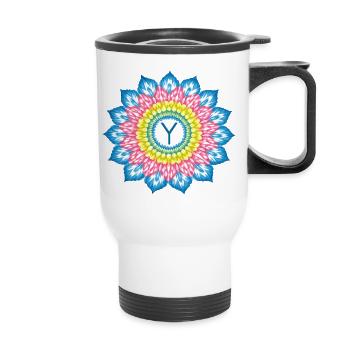 Mandala Y Arc en Soleil - Tasse isotherme avec poignée - blanc - Devant