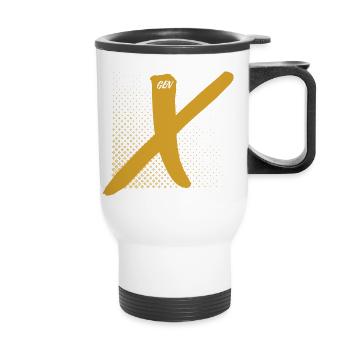 Gen X Golden X - Thermal mug with handle - white - Front