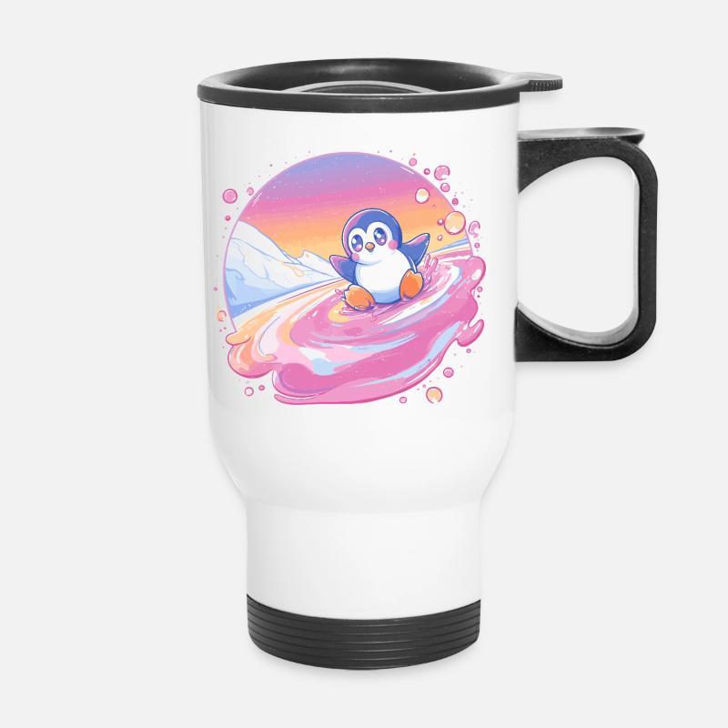 Pastel Penguin Spritz - Tasse isotherme avec poignée - blanc