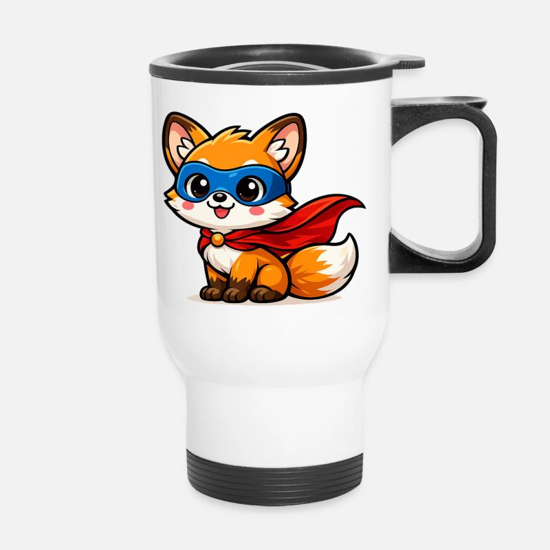 held Fox – Little Super Fox - Thermal mug with handle - white