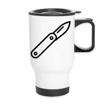 couteau - Tasse isotherme avec poignée - blanc - Devant