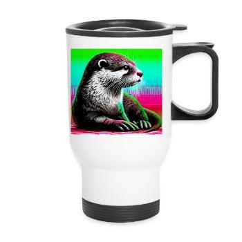 otter - Thermal mug with handle - white - Front