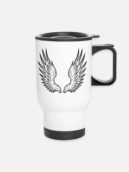 angel wings - Thermobecher mit Tragegriff - Weiß