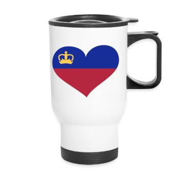 Liechtenstein Herz; Heart Liechtenstein - Thermal mug with handle - white - Front