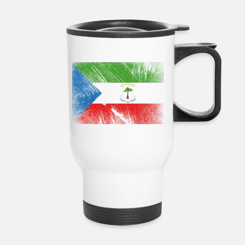 Drapeau de la Guinée équatoriale - Grunge vintage - Tasse isotherme avec poignée - blanc