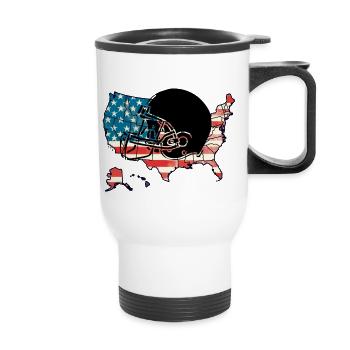 American Football print - Thermobecher mit Tragegriff - Weiß - Vorne