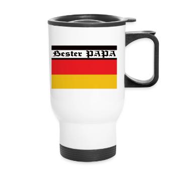 Bester PAPA Deutschlandflagge - Thermobecher mit Tragegriff - Weiß - Vorne
