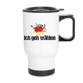 ich geh wählen - Thermobecher mit Tragegriff - Weiß - Vorne