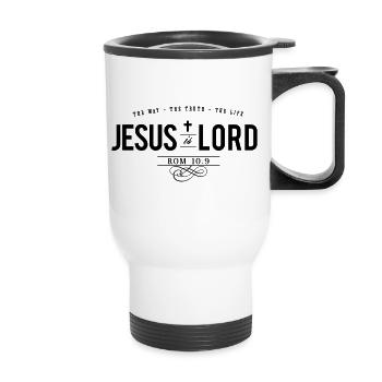 Jesus is Lord - Thermal mug with handle - white - Front