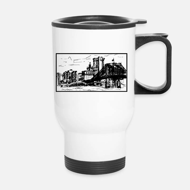 New York skyline - Thermal mug with handle - white