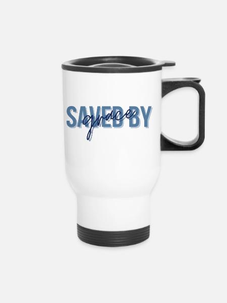 Vêtements chrétiens & T-shirts avec des versets de la Bible ! - Tasse isotherme avec poignée - blanc