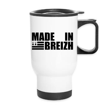 MADE IN BREIZH flag - Thermal mug with handle - white - Front