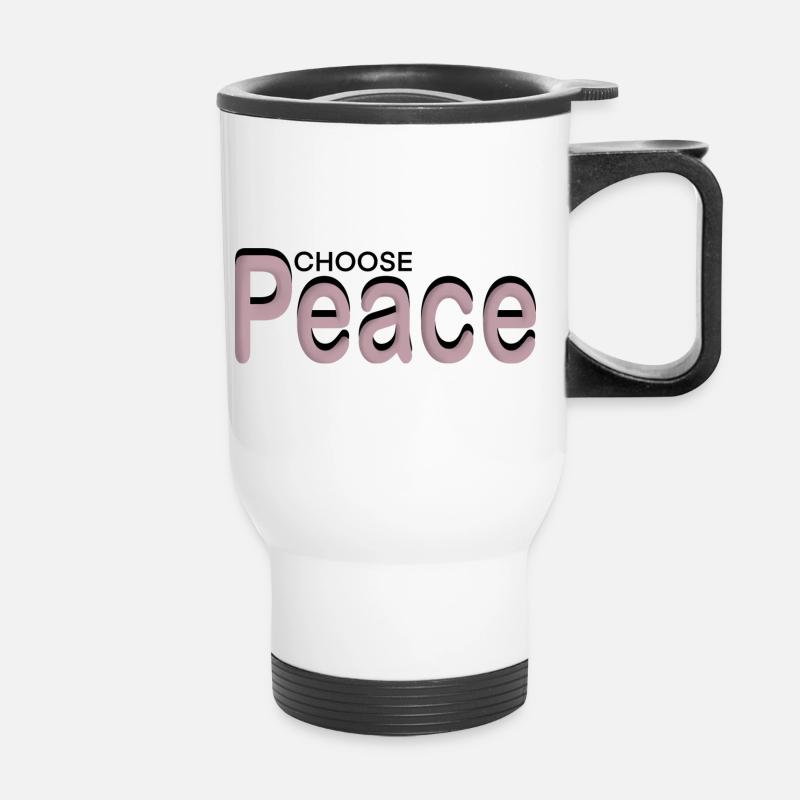 Choose Peace - Thermobecher mit Tragegriff - Weiß