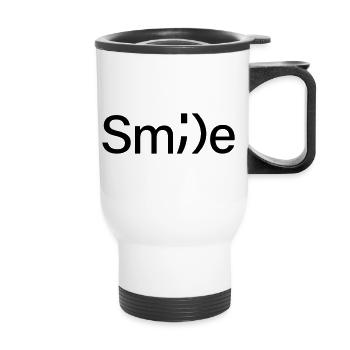 Smile - Thermal mug with handle - white - Front